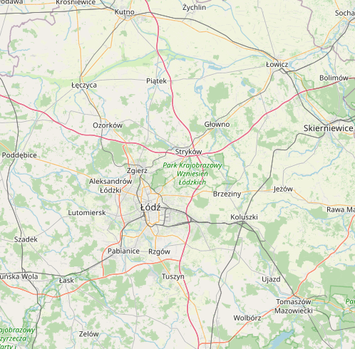 Mapa z obszarem działania firmy